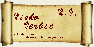 Miško Verbić vizit kartica